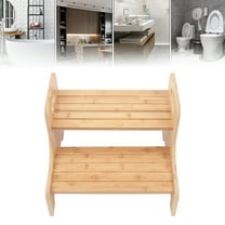 Mkyiongou 2 Layers Wood Color Stool Bamboo High Bed Bed Step Adults Stair Ladder Stools Benches Home