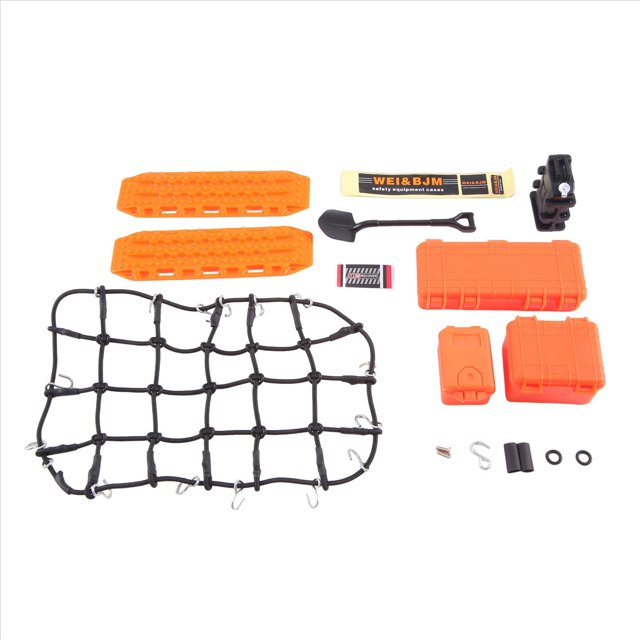 Pala de Red de Equipaje de Maleta de Decoración Simulada Universal para TRX4 SCX10 90046 90047 Accesorios de Coche RC Naranja