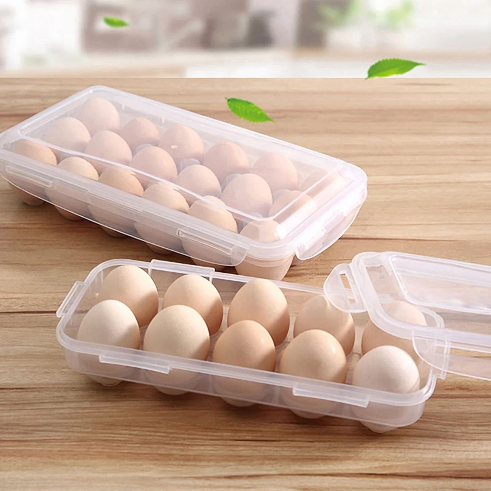 Egg Storage Box 10/18/34 Grids Refrigerator Egg Organizer Tray Stackable Egg Holder Container