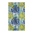 thumbnail image 1 of Floral Hanging Pocket Organizer, Doodle Style Flower Motifs in Paintbrush Streaks and Dots, Printed Polyester Storage Bag with Pockets, 21" x 31", Dark Sky Blue Turquoise, 1 of 2