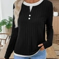 thumbnail image 4 of SDNall Ladies' Brushed Long-Sleeved T-Shirt with Round Neck and Button Details, 4 of 7