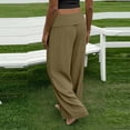 thumbnail image 6 of Lenpel Women's Cotton Linen Pants Pleated Wide Leg Pants Full Length Palazzo Pants Baggy Casual Trousers with Pockets, 6 of 6