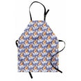thumbnail image 1 of Floral Apron, Repetitive Abstract Colorful Flower Sketch Vintage Look Illustration, Unisex Kitchen Bib with Adjustable Neck for Cooking Gardening, Adult Size, Orange and Violet Blue, by Ambesonne, 1 of 4