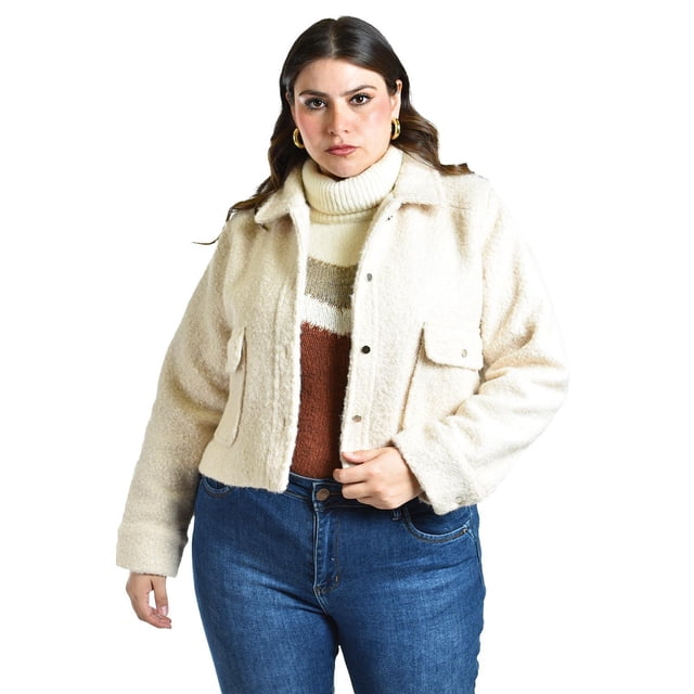 Chaqueta Teddy Roman Fashion Talla Extra 121 Blanco
