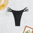 thumbnail image 5 of JIAYUE Womens Swimwear Beach Vacation Brazilian High Leg Bikini Thong With Strap Summer Bathing Suit Solid Color Stylish Swim Bottoms, 5 of 6