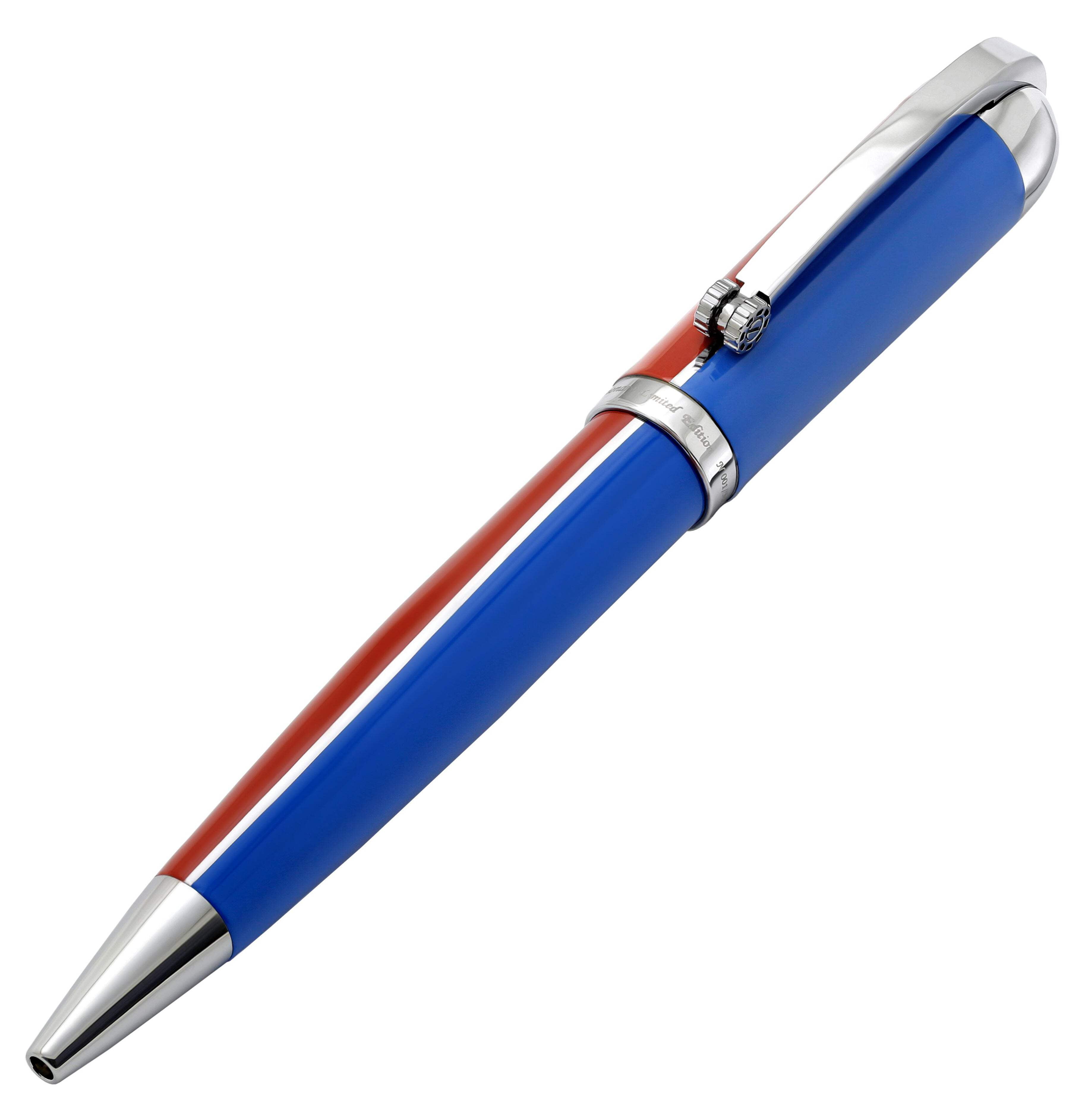 Xezo Xezo Visionary® Brass  Aluminum Enameled Ballpoint Pen - Red / Blue