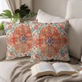 thumbnail image 5 of Boho Ethnic Pillow Covers 20x20 Inch Set of 2 Bohemian Rust Carpet Throw Pillows Couch Burnt Orange Blue Teal Geometric Decorative Pillow Cases Farmhouse Home Decor Couch Sofa Room Outdoor, 5 of 6