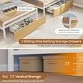thumbnail image 6 of Triple Bunk Bed Twin Over Twin Over Twin Metal Bunk Bed with LED Lights and Charging Station, Loft Bed Frame with 3 Storage Drawers&Study Desk&Guardrails and Ladder,3 Bed Teens and Adults, White, 6 of 11
