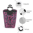 thumbnail image 2 of DouZhe 50L Rectangular Laundry Basket, Rose Red Leopard Prints Waterproof Foldable Laundry Hamper with Aluminum Handles, 2 of 6