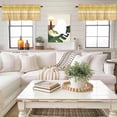 thumbnail image 4 of Yellow Khaki Boho Kitchen Curtain Valances for Windows Farmhouse Short Curtains, Vintage Ethnic Tribe Abstract Art Rod Pocket Valance Curtain for Bedroom Cafe Living Room 60"x18", 4 of 8
