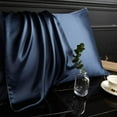 thumbnail image 5 of DISANGNI 100% Mulberry Silk Silk Pillowcase, Used for Hair and Skin, Envelope Type, Silk on one Side and Tencel on The Other Side, 1pc (Dark Blue, 1 pc Standard Size 20"x26"), 5 of 7