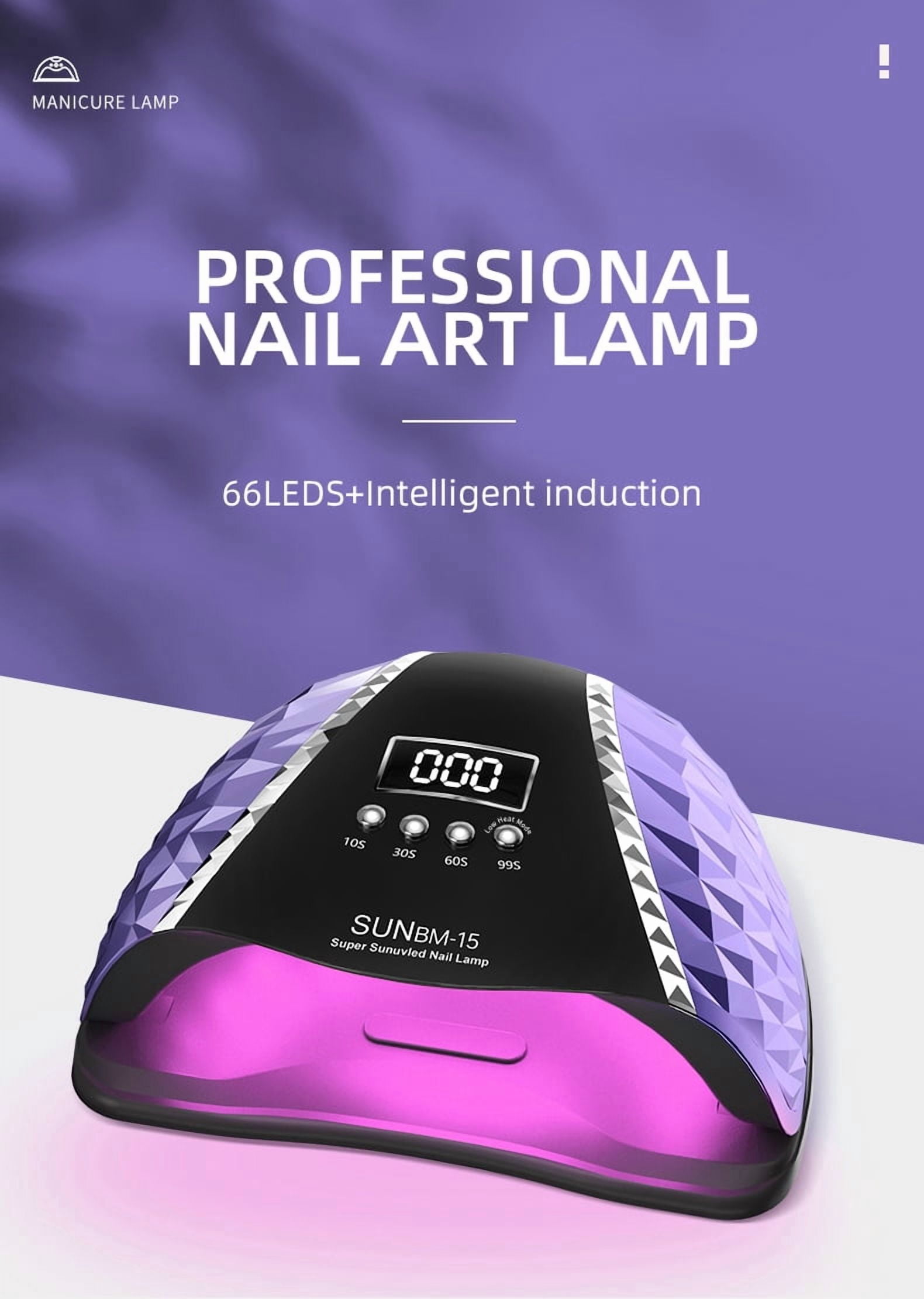 66 LED UV LED Nail Lamp with Auto Motion Sensor, Professional Nail Dryer Light Cabin for Gel Nail Polish, Manicure Lamp for Salon & Home Use