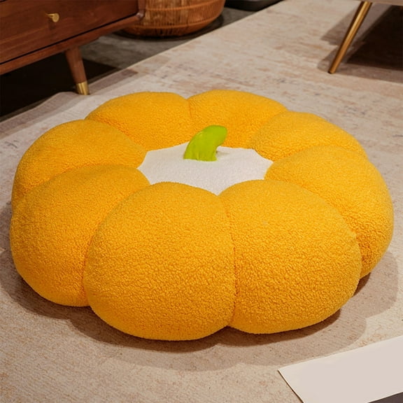 LHNFT Thick Plush Pumpkin Cushion Soft Round Pillow for Chair Bench Sofa & Floor Cozy Back rt for Reading Corner & Garden Decorative Accessory