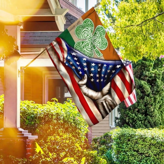 Happy Saint Patrick's Day. Shamrock Irish American Flag - Garden Flag (11.5" x 17.5")