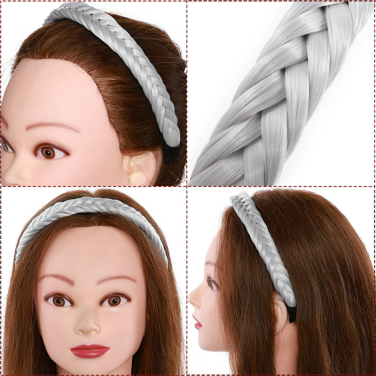  Korean Style Wig Braid Headband, Wig Hair Band, 5 Strands Wide  Synthetic Hair Braided Headband, Wig Hair Bands for Women'S Hair Non Slip  (Black with Combs) : Beauty & Personal Care