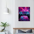 thumbnail image 3 of Nawypu Neon Gaming Art Posters, Game Canvas Wall Art, Gamepad Playstation Controller Decorative Interior Painting Wall Art Posters for Teenage Boys Room Playroom Decor, 3 of 4