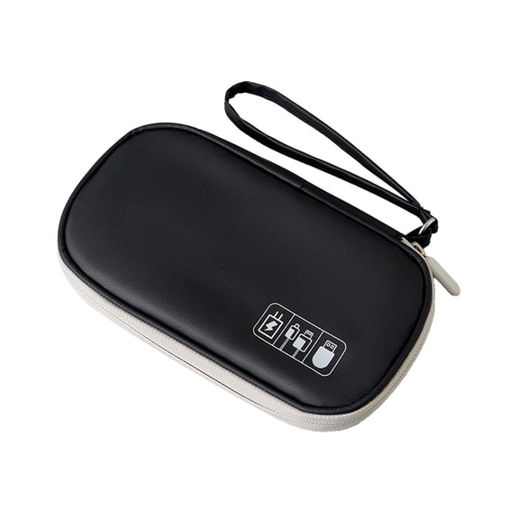 Electronic Organizer Bag,Multi Mesh Divider Pockets Portable Waterproof Travel Cable Storage Bag for Charger Cord Earphone Storage,Black