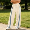 thumbnail image 2 of hotojiny Wide Leg Pants for Women Fashion High Waist Side Striped Baggy Sweat Pants Drawstring Athletic Casual Pants(White,X-Large), 2 of 6