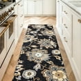 thumbnail image 4 of Lahome 2'x6' Floral Hallway Runner Rug,2x6 Washable Non-Slip Carpet Runner, Throw Low-Pile Stain Resistant Laundry Room Rug Kitchen Runner Black Paisley Print Rug Runner for Bedroom Entryway Bathroom, 4 of 9