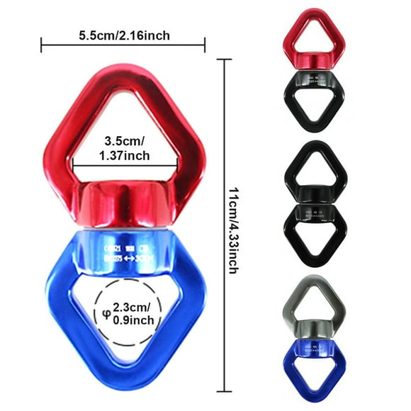 Swing Swivel 30KN Rotational Device Accessories for Rock Dance Hammock 360 Degree Climbing Rope Connector Mountaineering Spinner Swivels Hardware Black