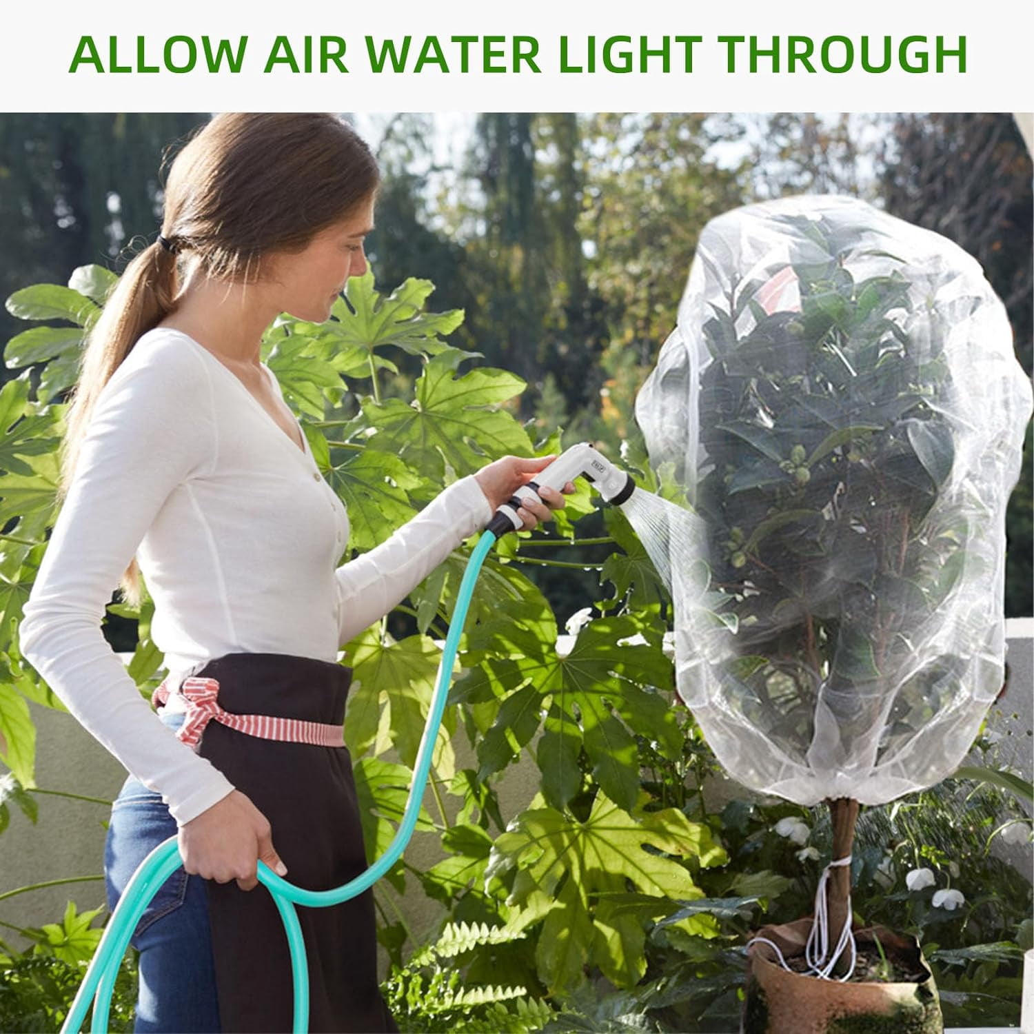 Garden Mesh Netting for Plants, 4 Pack Insect Bird Barrier Net Mesh with Drawstring, 3.3x2.6 FT Garden Bug Netting Plant Cover for Protect Fruit Tree Vegetable Flower