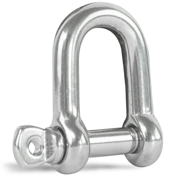 Five Oceans 3/16 Screw Pin D Shackles, Stainless Steel Anchor Shackle for Boat, Sailboat FO409