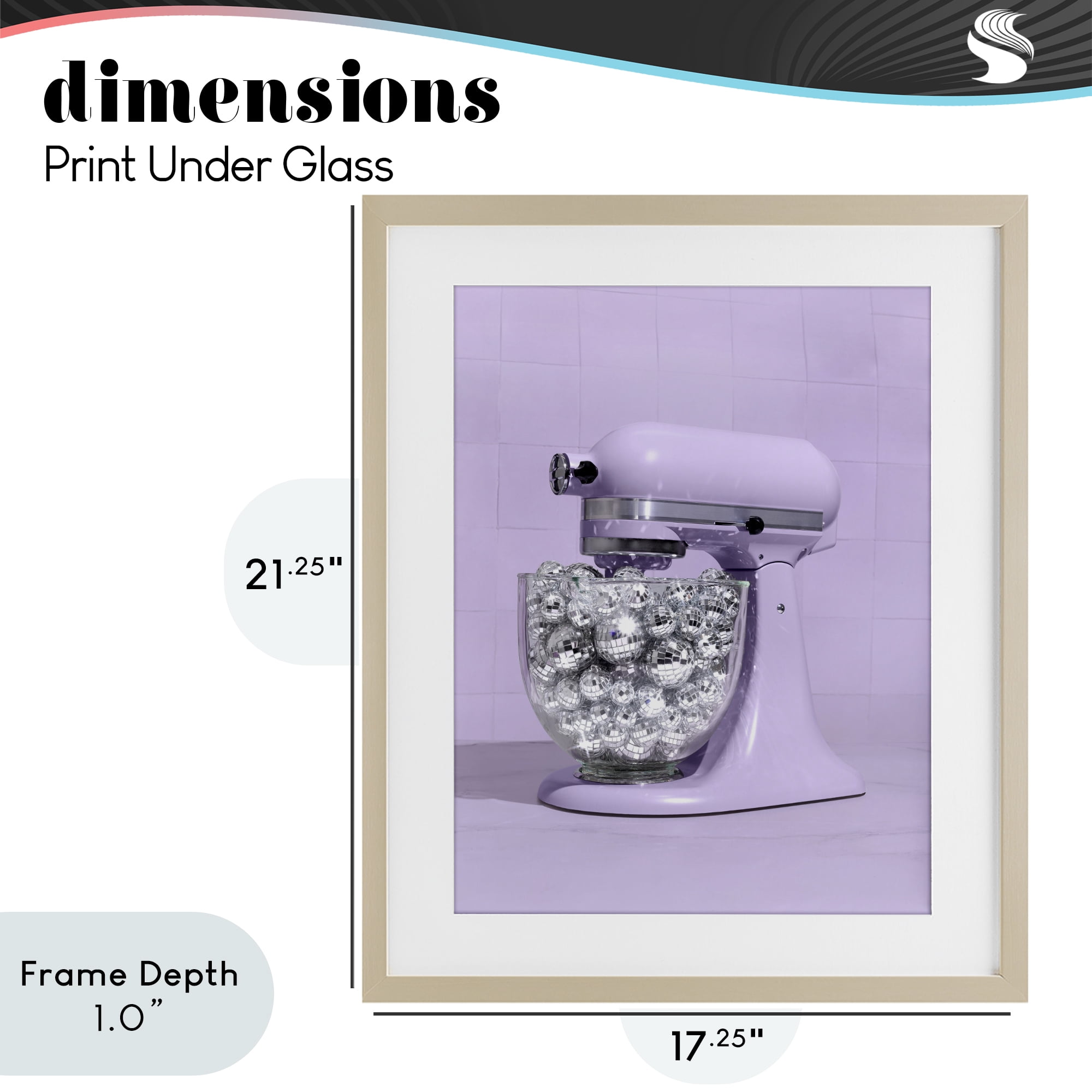 Stupell Industries Disco Kitchen Mixer over Purple Birch Framed Print Under Glass, design by LISH Creative