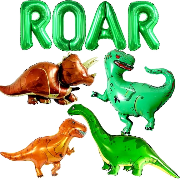 KatchOn, Giant Dinosaur Balloons for Birthday Party - 51 Inch, Pack of 8 | Roar Balloon Letters, Dinosaur Party Decorations | Dinosaur Foil Balloons, Dinosaur Birthday Party Supplies | Dino Balloons