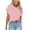 Pink, variant on Fesfesfes Oversized Workout Shirts for Women's Short Sleeve Solid Color Basics Lapel Casual Top Pullover T-shirt Women Tops M(US:6)