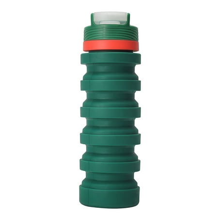 

BadyminCSL Water Bottle 550ml Silicone Water Cup With Straw Portable Folding Kettle Coffee Cup