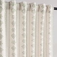 thumbnail image 6 of Alishomtll Boho Farmhouse Curtains Linen Light Filtering Sage Green Geometric Striped Window Drapes ,52"x84", 2 Panels, 6 of 10