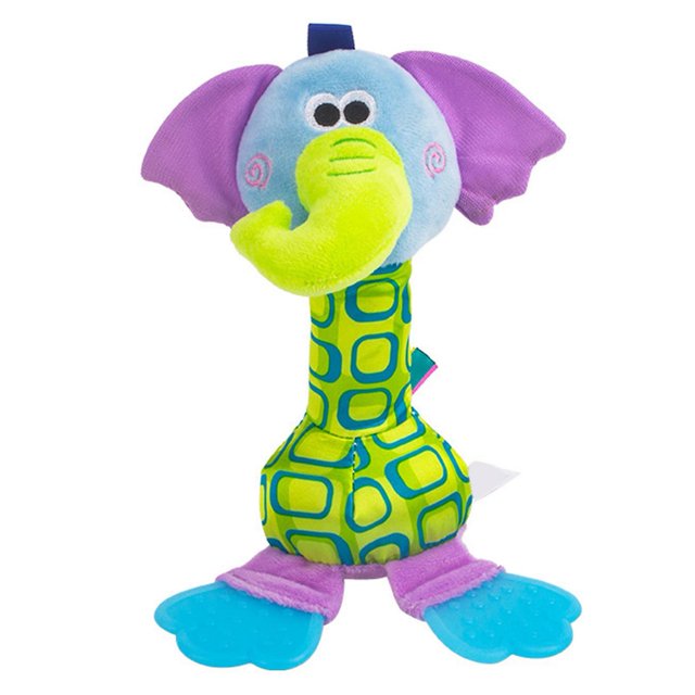 Juguete de peluche llamativo súper suave, 4 estilos, elefante divertido, forma de Animal, juguetes chirriantes para bebé para el hogar