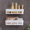 thumbnail image 2 of DRAFIDEEP Bathroom Wall Shelf Storage Rack Plastic 2Pcs White, 2 of 6