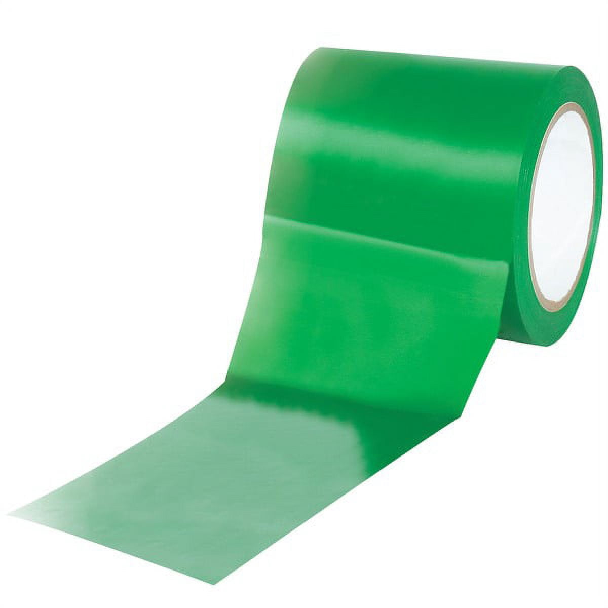 BOX Packaging Solid Vinyl Safety Tape, 3" Core, 4" x 36 Yd., Green, Case Of 12