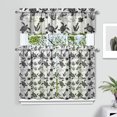 thumbnail image 2 of Kitchen Curtains 36 Inch Short - 3 Panel Set, Hawaiian Sea Turtle Ocean Design, Tropical Underwater Marine Life Print, Rod Pocket Window Curtain, Easy Wash, 2 of 6