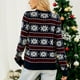 thumbnail image 4 of Suéter navideño, suéter navideño con estampado de copos de nieve, suéter de punto con patrones de copos de nieve, suéter navideño con copos de nieve probado y confiable, 4 of 6