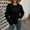 14#Black, variant on Ftwytp Women's Fashion Round Neck Sweater Long Sleeve Solid Color Pullover Autumn and Winter Warm Loose Sweater Jumpers Winter 2024