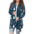 thumbnail image 2 of Cárdigan de manga larga para mujer, moda informal, blusa con estampado navideño, abrigo para mujer, 2 of 6
