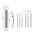 thumbnail image 4 of Bearachild Palillo de Limpieza de de viaje Selección Barbacoa Fruta Tenedor Reutilizable Lavable Multifuncional Flosser Flosser con Mostrada  7PCS Bearachild HA012565-02, 4 of 6