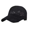 thumbnail image 2 of Helii Breathable Mesh Baseball Cap for Women Hollow Knit Summer Sun Hat, Lightweight Quick Dry Sport Cap with Curved Brim, Outdoor Travel Adjustable Casual Hat Black,M, 2 of 4
