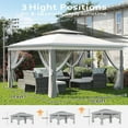 thumbnail image 4 of 11' x 11' Pop up Canopy Tent with Netting Sidewalls, Outdoor Gazebo Tent Gazebo Shade Shelter, 4 of 8