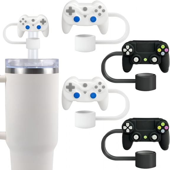 ACDANC 4Pcs Video Game Straw Covers Cap for Cup 40&30 Oz,10Mm Straw Covers Toppers for Tumblers Accessories