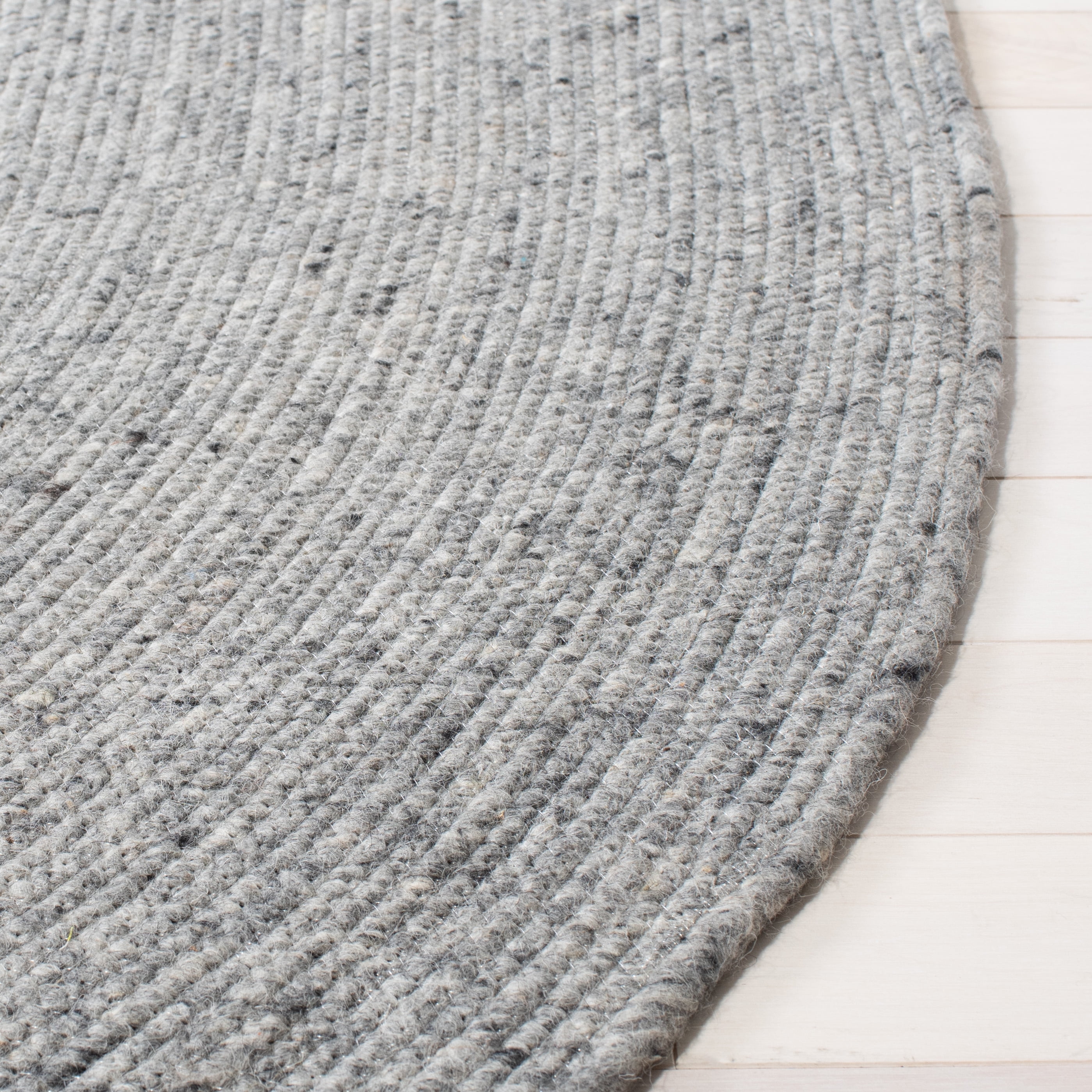 SAFAVIEH Braided Ronan Solid Reversible Area Rug, Gray, 4' x 6' Oval