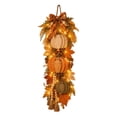 thumbnail image 3 of 2026 NEW Rustic Wooden Pumpkin Door Hanging, Fall Harvest Wall Decor with Maple Leaves Acorn Plaid Bow for Front Porch Home Thanksgiving Decoration, 3 of 9
