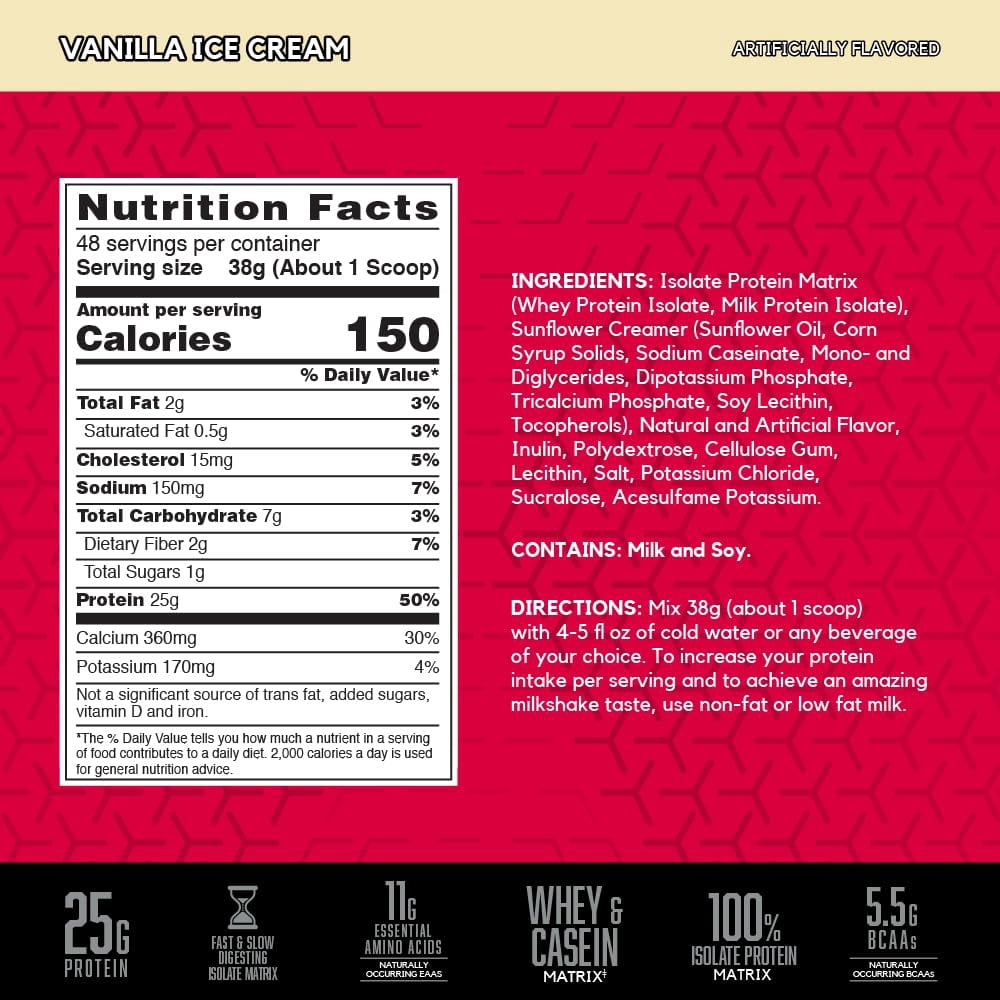 BSN Syntha-6® Isolate, Protein Powder Drink Mix, Vanilla Ice Cream, 4.02 lbs (1.82 kg)