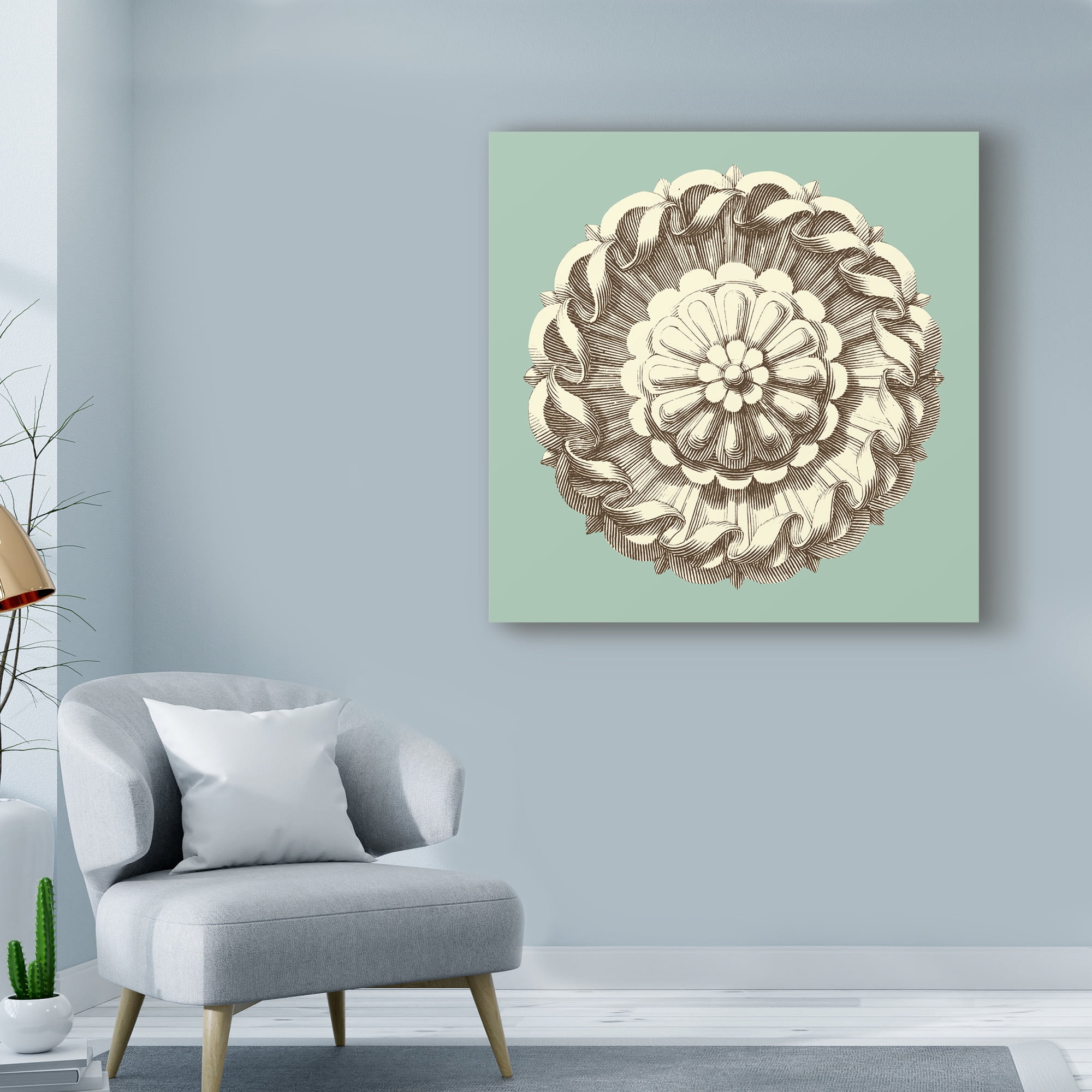 Trademark Fine Art 'UA CH Celadon and Mocha Rosette IV' Canvas Art by Vision Studio