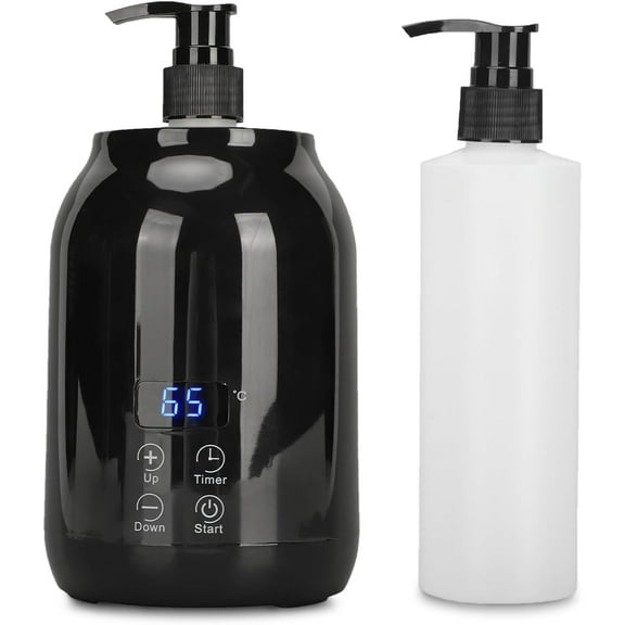 Massage Oil Warmer, LED Display Single Bottle Pro Massage Heater, Temperature Control Oil Warmer for Massage with 2 Oil Bottles for Lotion Cream