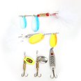 thumbnail image 1 of Señuelos tipo cuchara de pesca de Metal portátil, conjunto de cebos giratorios, aparejos de cebo de plumas de lentejuelas, 1 of 8