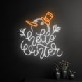 thumbnail image 3 of Handmadetneonsign Hello Winter Neon Sign, Snowman Led Sign, Winter Neon Light, Christmas Room Wall, 3 of 5