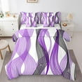 thumbnail image 1 of Erosebridal Chic Geometric Bedding Sets Full Size, Orchid Stripes Comforter Sets with Sheets, Abstract Decor, Reversible 7-Piece, 1 of 5
